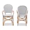 Baxton Studio Naila Classic French Black and White Weaving and Natural Brown Rattan Dining Chair, PK2 210-2PC-12697 - alternate 6